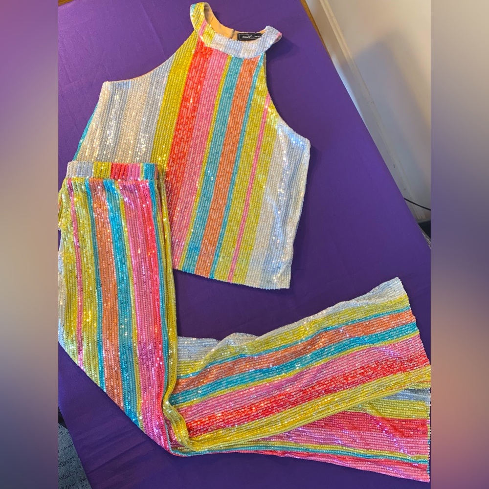 Multicolor Sequins Pant set
